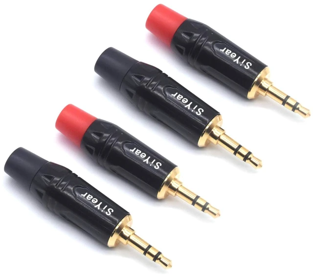 Main image of 3-Pole 3.5mm Stereo Headphone Jack Male Plug Repair Replacement Solder Adapter, 3.5mm (1/8inch) Solder Type DIY Audio Cable Connector(4PACK)