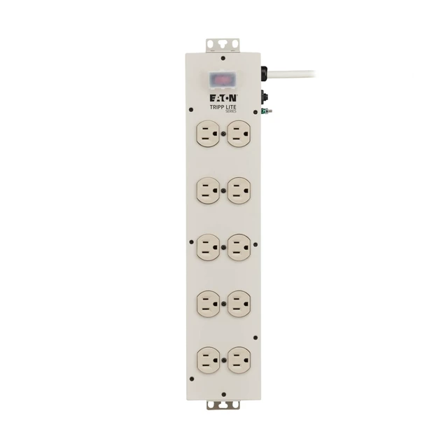 Alt view image 6 of 7 - Eaton Series 10 Outlet Heavy Duty Power Strip, Metal, Under Desk & Wall Mount Option, 15ft Extension Cord, On/Off Switch Cover, Industrial Garage Shop Work Bench, White (TLM1015NC)