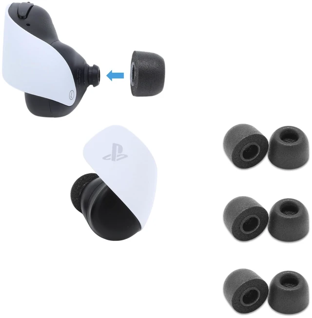 Main image of Memory Foam Replacement Ear Tips, Black, Medium (3 Pairs) For Pulse Explore Wireless Earbuds, Superior Noise Isolation, Ultimate Comfort, Secure Fit for Gaming