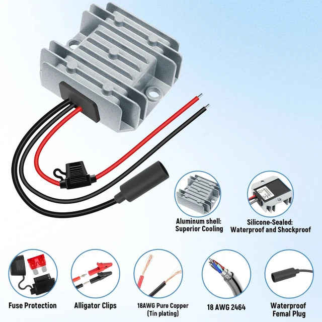 Alt view image 3 of 7 - Starlink Mini Power Supply, 12V/24V to 30V 3.5A Starlink Mini 12V Adapter DC Step Up Converter with Female Plug, Compatible with Battery/RV/Yacht Off-Grid Power Solution