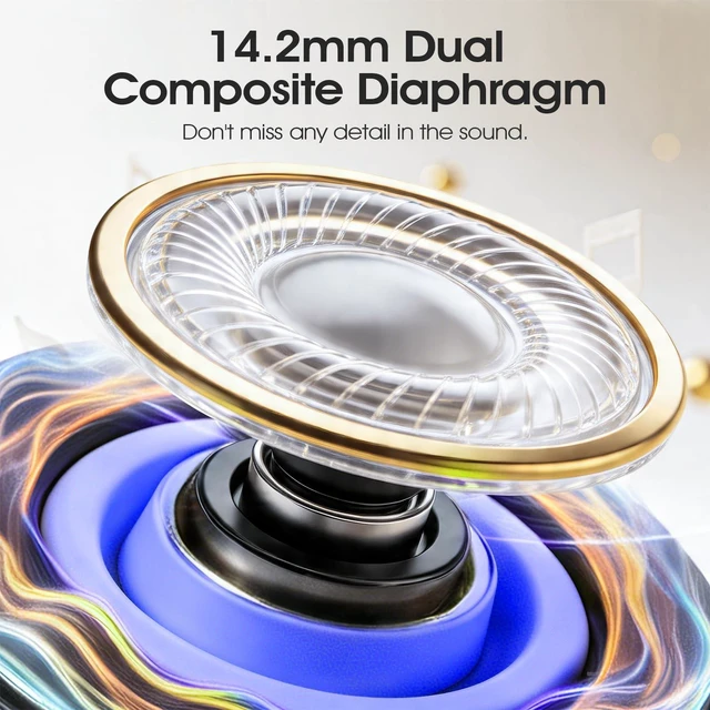 Alt view image 3 of 7 - Wireless Earbuds, Bluetooth 5.4 Headphones with 4 Noise Cancelling Mic 46H In-Ear Buds with 3D Bass Stereo, Small Ears, LED Display, Calls Sports Workout, IPX7 Earphones for Android iOS. Blue