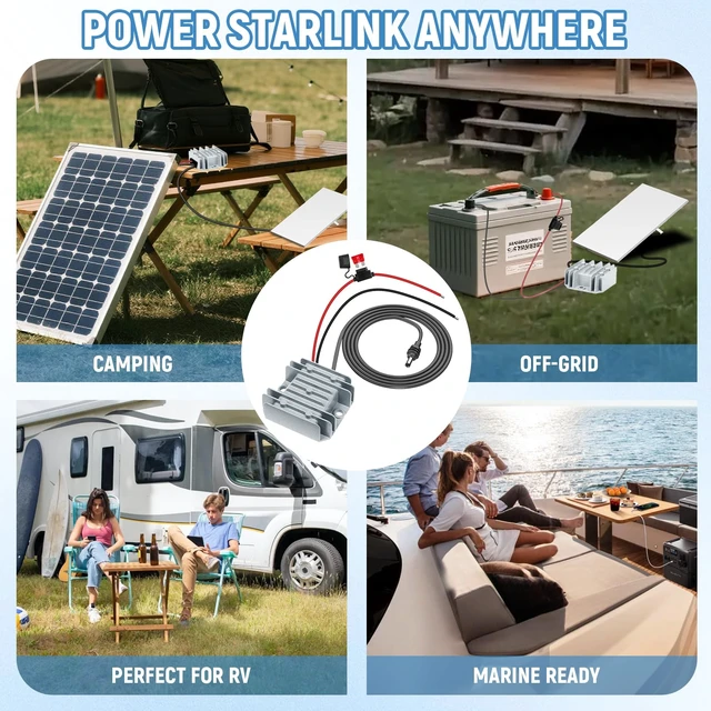 Alt view image 3 of 7 - Starlink Mini Power Supply, 12V/24V Starlink Mini 12V Adapter Power Cable DC Step Up Converter to 30V 3.5A, Compatible with Battery/RV/Generator/Yacht/Solar Panels Off-Grid Power Solution with Fuse