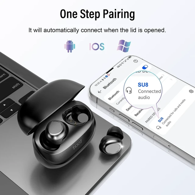 Alt view image 7 of 7 - Sleep Earbuds Bluetooth 5.4 in Ear Light-Weight Headphones, Mini Sleep Headphones Small Design for Side Sleepers, 47H Playtime with Charging Case, Clear Calls Earphones, Black