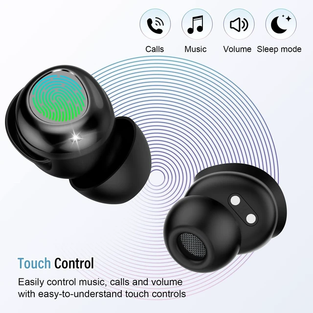 Alt view image 6 of 7 - Sleep Earbuds Bluetooth 5.4 in Ear Light-Weight Headphones, Mini Sleep Headphones Small Design for Side Sleepers, 47H Playtime with Charging Case, Clear Calls Earphones, Black