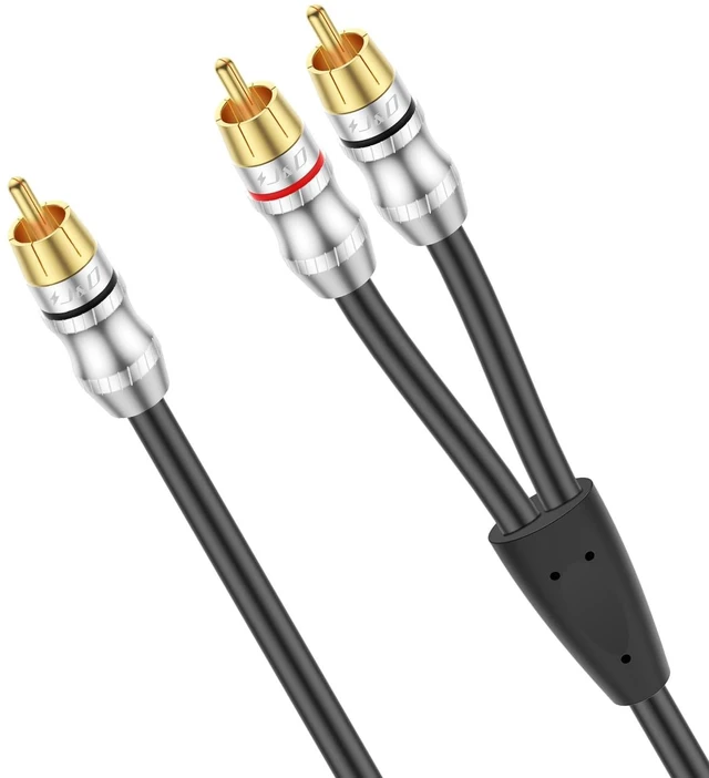 Main image of RCA Cable, 1 RCA Male to 2 RCA Male Y-Splitter Digital Stereo Audio Cable Subwoofer Cord for Subwoofer, Home Theater, 15 Feet