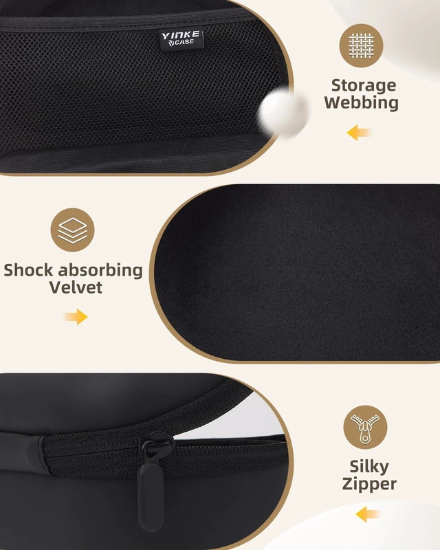 Alt view image 4 of 7 - Hard Case for Beats Solo 4/Solo 3/Studio Pro/Studio3 On-Ear Headphones Universal Portable Travel Organizer Bag, with Honeycomb Lid Protection