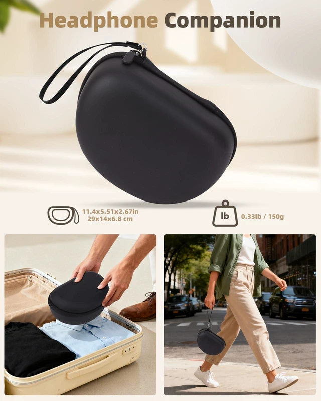 Alt view image 5 of 7 - Hard Case for Beats Solo 4/Solo 3/Studio Pro/Studio3 On-Ear Headphones Universal Portable Travel Organizer Bag, with Honeycomb Lid Protection