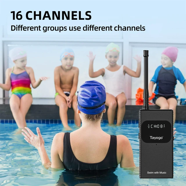 Alt view image 4 of 7 - Swimming Headphones, Waterproof Bone Conduction Headsets, Swim Coach Communicator, Waterproof Headphones for Spotify, Music, YouTube, Stream with Your Swimming, NO MP3 Download