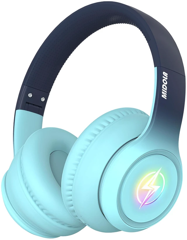 Main image of Kids Bluetooth Headphones Wireless Over-Ear,60H/8H with LED Light,85/94dB Volume Limit,Active Noise Cancelling,Foldable Over-Ear for Toddler School/Home Girls Boys Tablet,Stereo Sound,Built-in Mic