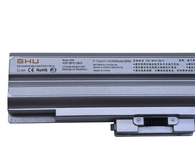 Alt view image 3 of 7 - New Battery 58WH Replacement for VGP-BPS13B VGP-BPS13/Q VGP-BPS13B/Q VGP-BPS21A VGP-BPS13 VGP-BPS13A VGP-BPL13 VGP-BPS13A/B VGP-BPS13B/S VGP-BPS21 Compatible for Vaio VGN-CS VGN-FW VGN-AW