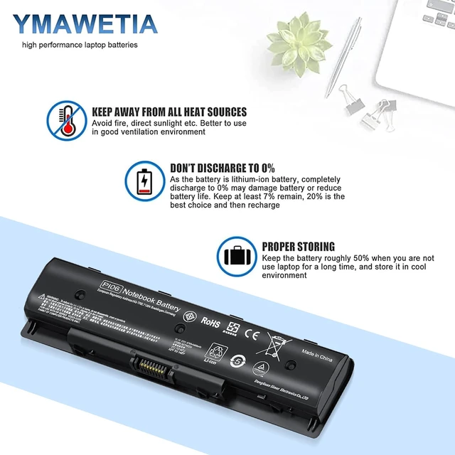 Alt view image 5 of 7 - 47WH PI06 PI09 710416-001 710417-001 Laptop Battery Relacement for HP Envy HSTNN-LB4N HSTNN-UB4N HSTNN-LB4O HSTNN-YB4N HSTNN-YB4O,TouchSmart, Pavilion, Pavilion TouchSmart 14 15 17 Series