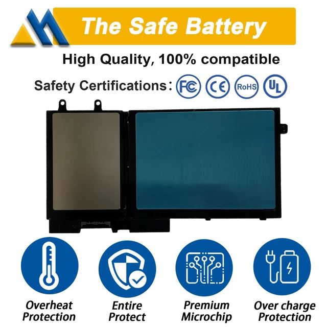 Alt view image 3 of 6 - R8D7N Laptop Battery Compatible with Dell Precision 3540 M3550 Latitude 5400 5410 5500 5510 Inspiron 7590/7591/7791 2-in-1 Series Notebook 0R8D7N 1V1XF 4GVMP H82T6 0C5GV2 0W8GMW
