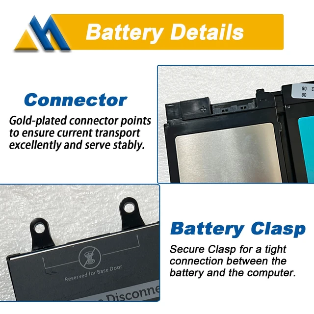Alt view image 4 of 6 - R8D7N Laptop Battery Compatible with Dell Precision 3540 M3550 Latitude 5400 5410 5500 5510 Inspiron 7590/7591/7791 2-in-1 Series Notebook 0R8D7N 1V1XF 4GVMP H82T6 0C5GV2 0W8GMW
