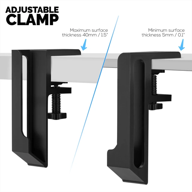 Alt view image 3 of 7 - Laptop Holder for Side of Desk, 1.2" / 31mm, Adjustable Length, Ideal for Macbooks, Surface, Keyboards, Switch, Tablets & More, Easy to Install, Screw On Desk