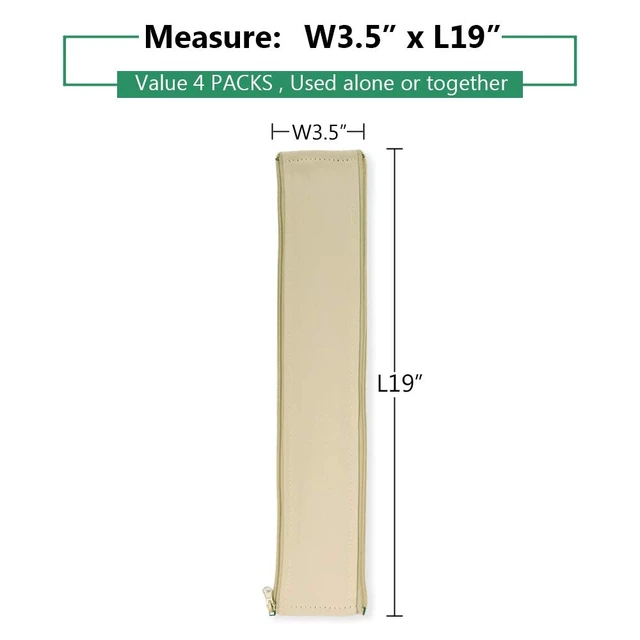 Alt view image 2 of 7 - Cable Management kit Sleeve Organizer, 19 Inch, 4 Pieces -Beige Home and Office Zip-up Cable Sleeve Wire Organizer Flexible Cord Concealer Wrap, Electrical Cord Covers for TV, Computer Desk