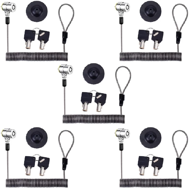Main image of Laptop Cable Lock Hardware Security Cable Lock Anti Theft Retractable Lock for Tablet Laptop and All Other Notebooks and Tablets(5pack)