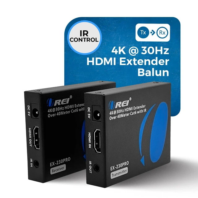 Alt view image 2 of 7 - HDMI Over LAN 230ft Extender - 4K@30Hz, One-Way IR, HDCP 1.4, HDR HDMI over Ethernet, HDMI Extender 4K EDID management, Deep Color, LPCM 7.1, Dolby TrueHD, DTS-HD