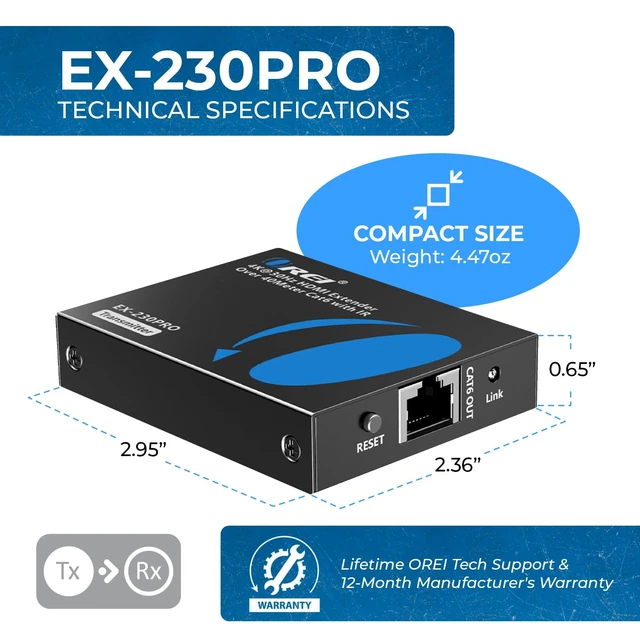 Alt view image 5 of 7 - HDMI Over LAN 230ft Extender - 4K@30Hz, One-Way IR, HDCP 1.4, HDR HDMI over Ethernet, HDMI Extender 4K EDID management, Deep Color, LPCM 7.1, Dolby TrueHD, DTS-HD