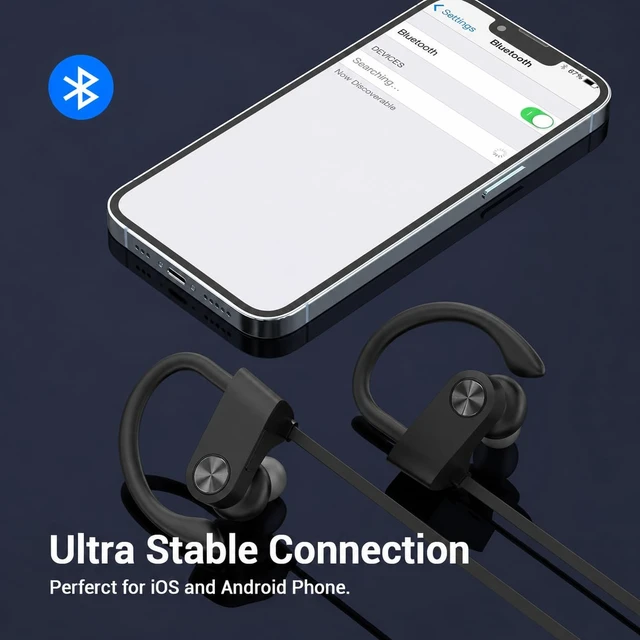 Alt view image 7 of 7 - Bluetooth 5.3 Headphones, Wireless Sports In-Ear Earbuds IPX7 Waterproof 16 Hours Playtime, Sweatproof Stereo Earphones with MIC, Noise Cancelling Headsets for Gym Running Workout, Clear Sound