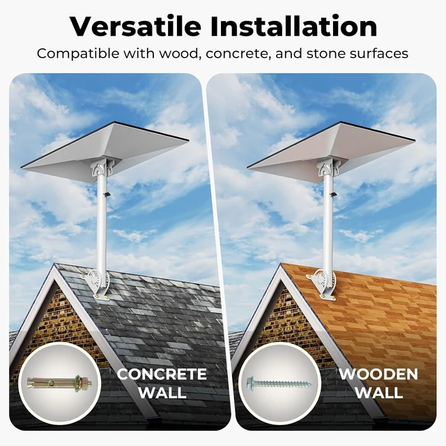 Alt view image 3 of 7 - Starlink Gen 3/4/4X Mount Kit, 360° Heavy Duty Adjustable Pivot Mount, for eave, Wall, Roof Mount and Pole Mount Compatible with Starlink V3/V4 Standard Dish(White)