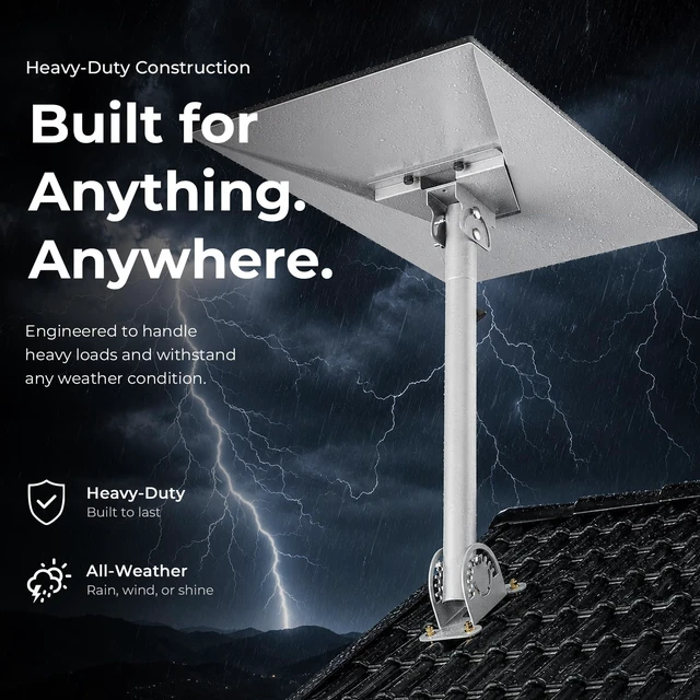 Alt view image 6 of 7 - Starlink Gen 3/4/4X Mount Kit, 360° Heavy Duty Adjustable Pivot Mount, for eave, Wall, Roof Mount and Pole Mount Compatible with Starlink V3/V4 Standard Dish(White)