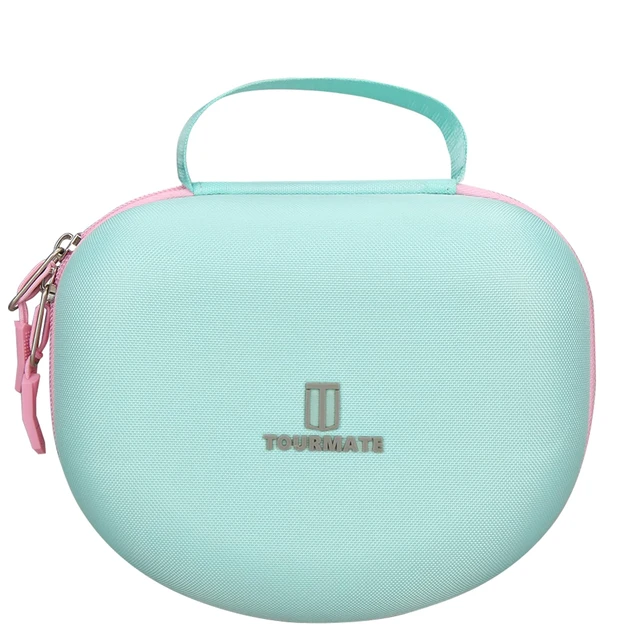 Alt view image 3 of 7 - Hard Travel Case for Riwbox CT-7 CT-7S / iClever HS01 / FosPower Cat Ear LED Light Kids Wireless Headphones, Protective Carrying Storage Bag (Pink&Green Box for Sale)