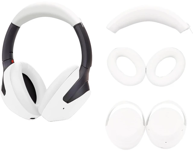 Main image of 3 Set Case Cover for Sony WH-1000XM4 WH-1000XM3 Headphones,Embody EarPad Cover/Ear Cover/Headband Cover/Headband Cushion Protector,Sweat Proof Soft Silicone Headphones AccessoriesWhite