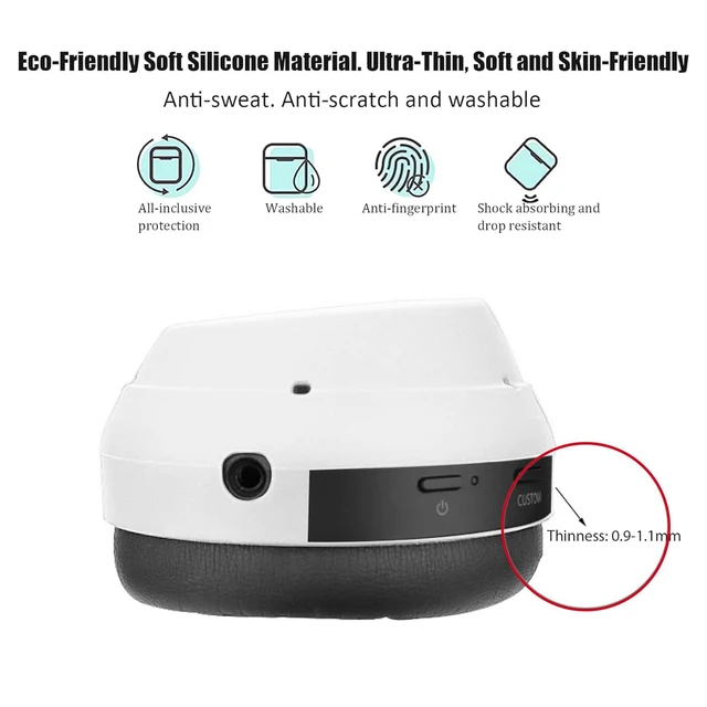 Alt view image 5 of 7 - 3 Set Case Cover for Sony WH-1000XM4 WH-1000XM3 Headphones,Embody EarPad Cover/Ear Cover/Headband Cover/Headband Cushion Protector,Sweat Proof Soft Silicone Headphones AccessoriesWhite