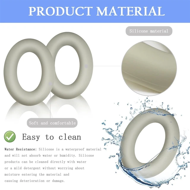 Alt view image 3 of 7 - 3Sets Silicone Sweat Case Cover for Sony WH-1000XM4 WH-1000XM3 Headphones, Silicone XM4 Earpad Cover/Ear Covers/Headband Cover Protector, Sweat Proof Soft Headphone Accessories (Off White)