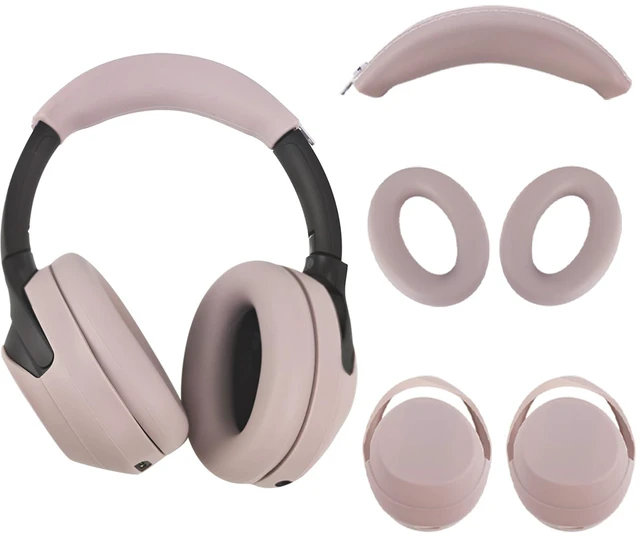 Main image of 3Sets Silicone Sweat Case Cover for Sony WH-1000XM4 WH-1000XM3 Headphones, XM4 Covers Accessories with Washable Silicone Ear Pads Covers & Headband Cover & Ear Cups Covers - Smoky Pink