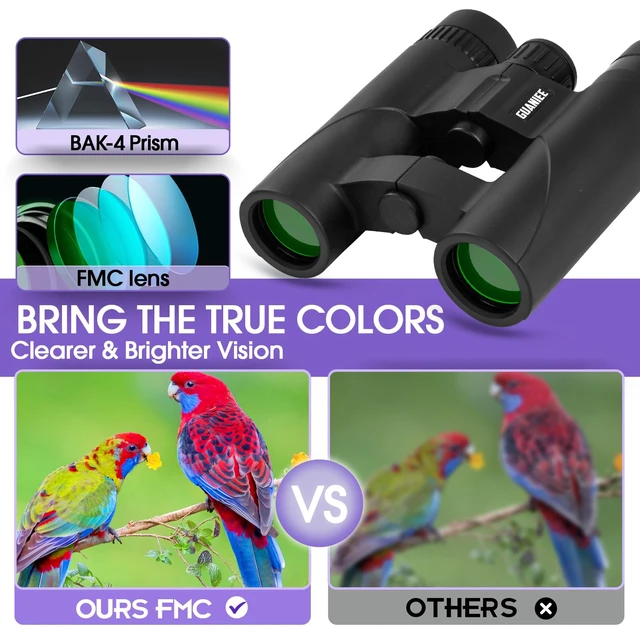 Alt view image 2 of 7 - 10x25 Binoculars for Kids Mini Pocket Compact Binoculars Waterproof Small Binocular for Bird Watching Travel Stargazing Outdoor Sports Black