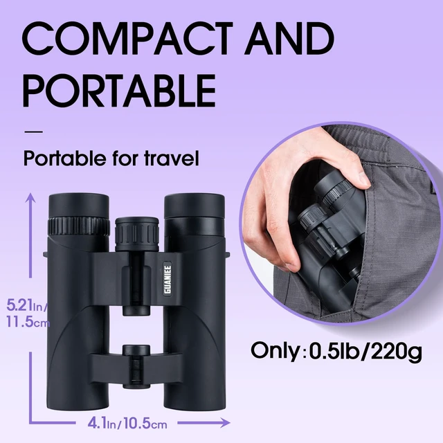 Alt view image 3 of 7 - 10x25 Binoculars for Kids Mini Pocket Compact Binoculars Waterproof Small Binocular for Bird Watching Travel Stargazing Outdoor Sports Black