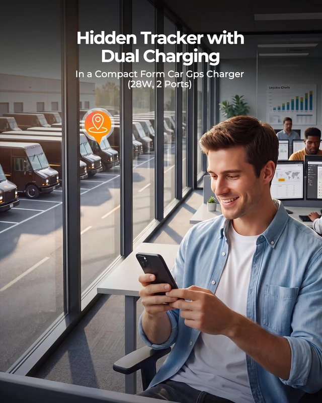 Alt view image 6 of 7 - USB C Car Charger,GPS Tracker for Vehicles Cigarette for iOS Find My 2-Port 40W Super Fast Charging Hidden Portable GPS Tracker Anti-Theft (iOS Only),No Monthly Fee Subscription-Grey