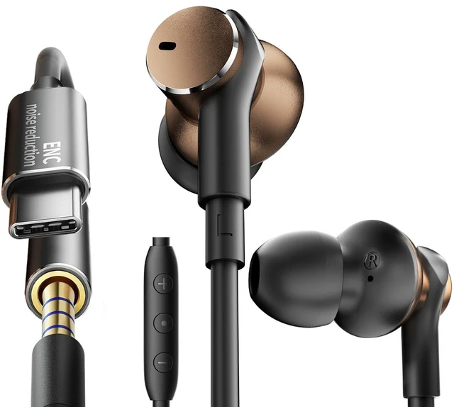 Main image of Dynamic Balanced Deep Bass Wired Headphones-Call Noise cancelling Earbuds Dual-Driver Bass Boost ear bud Wired, In-Ear Noise Isolation-Clear Call and High-Resolution Audio,Noise Cancellation