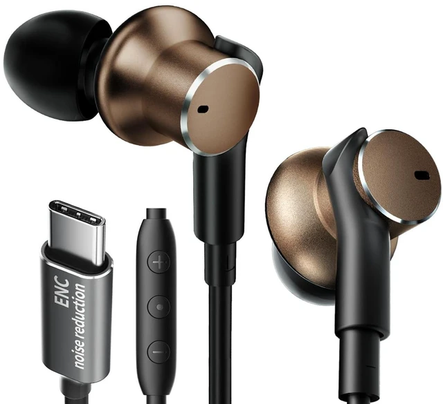 Main image of Dynamic Balanced Deep Bass Wired Headphones -Call Noise cancelling Earbuds Dual-Driver Bass Boost ear bud Wired, In-Ear Noise Isolation-Clear Call and High-Resolution Audio,Noise Cancellation