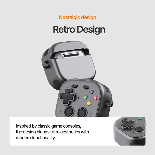 Alt view image 6 of 7 - for AirPods 4 Case Cover, Retro Game Console Design, Shockproof Hard Shell Compatible with AirPods 4th Generation, Cute Protective Cover with Keychain for Men Women Kids (White)