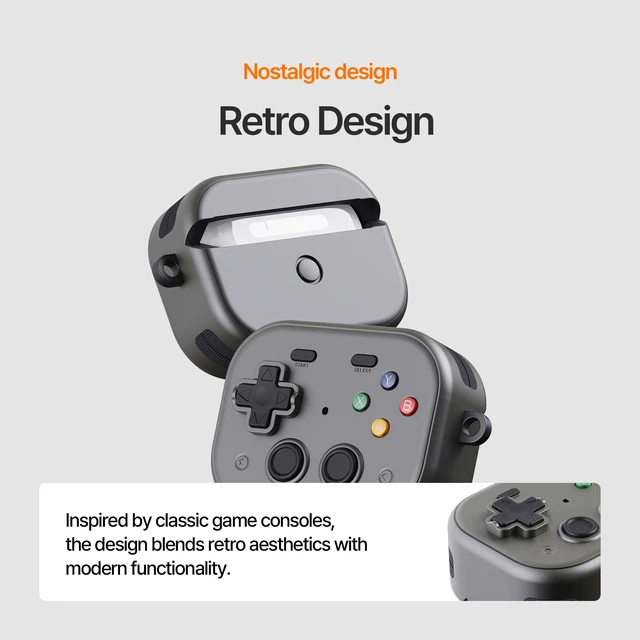 Alt view image 6 of 7 - for AirPods Pro 3 Case Cover, Retro Game Console Design, Shockproof Hard Shell Compatible with AirPods Pro 3rd Generation 2025, Cute Protective Cover for Men Women Kids (Olive Green)