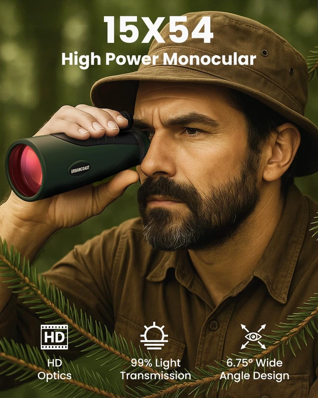 Alt view image 3 of 6 - 15x54 Monoculars for Adults High Powered, Compact Waterproof Telescope HD Monocular Telescope with BAK4 Prism & FMC Lens for Bird Watching, Hunting, Hiking and Camping - Waterproof and Fogproof