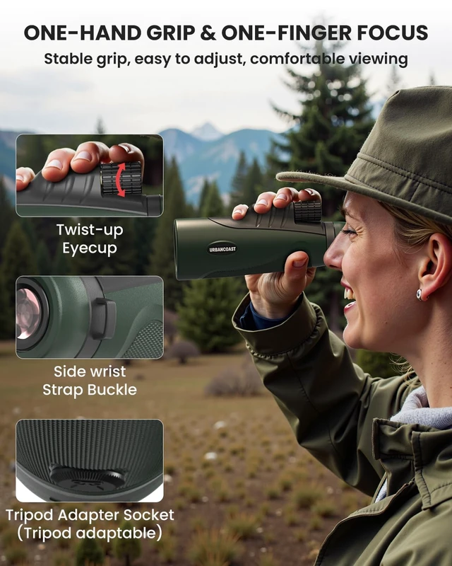 Alt view image 4 of 6 - 15x54 Monoculars for Adults High Powered, Compact Waterproof Telescope HD Monocular Telescope with BAK4 Prism & FMC Lens for Bird Watching, Hunting, Hiking and Camping - Waterproof and Fogproof