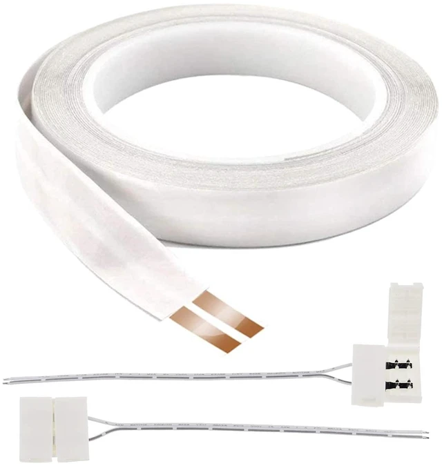 Main image of 25ft 24-Gauge Hidden Super Flat Audio Cable with 2 Converters Suitable for Audio Wire, LED Lighting Connection and Other Low Voltage Appliance Connection