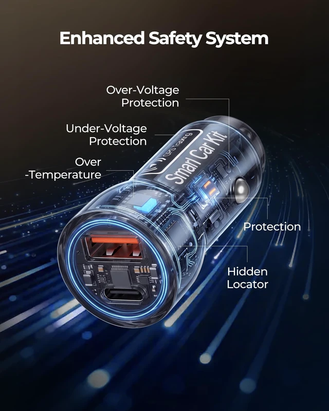 Alt view image 3 of 7 - USB C Car Charger,GPS Tracker for Vehicles Cigarette for iOS Find My 2-Port 40W Super Fast Charging Hidden Portable GPS Tracker Anti-Theft (iOS Only),No Monthly Fee Subscription-Grey