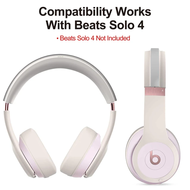 Alt view image 2 of 7 - 3 in 1 Silicone Case for Beats Solo 4 Headphones, Protective Silicone Covers for Beats Solo 4 Shell/Ear Pad/Headband Cover, Accessories Silicone Skin Protector for Beats Solo4 - Apricot