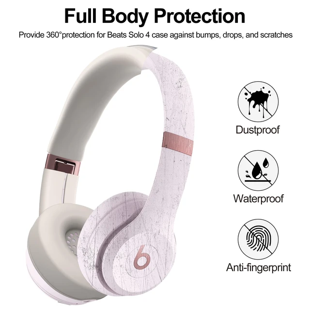 Alt view image 3 of 7 - 3 in 1 Silicone Case for Beats Solo 4 Headphones, Protective Silicone Covers for Beats Solo 4 Shell/Ear Pad/Headband Cover, Accessories Silicone Skin Protector for Beats Solo4 - Apricot