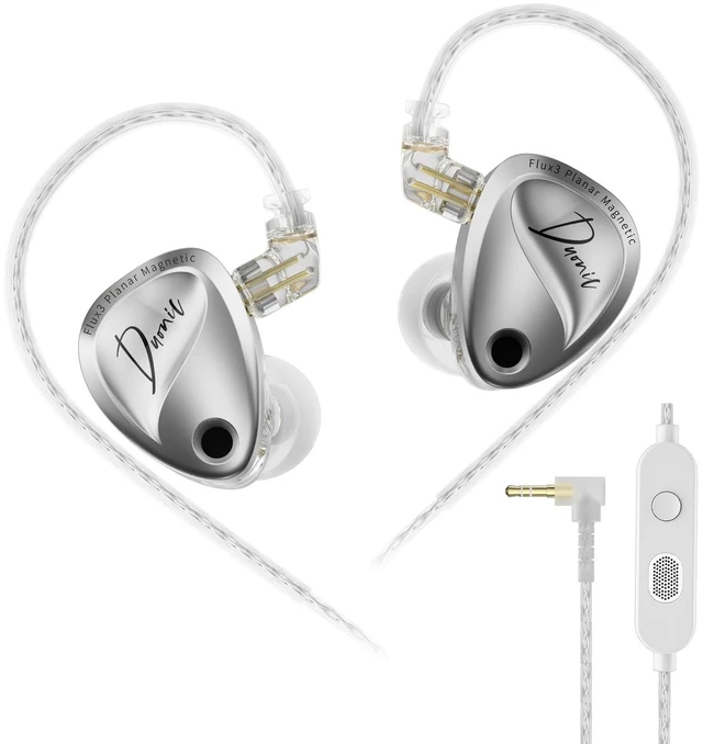 Main image of Duonic in-Ear Monitor, Planar Magnetic + Dynamic Dual Driver IEM N52 Triple Magnets Planar Drive, HiFi Deep Bass Headphones Comfort-fit Noise Isolating IEM for Musician (Mic, Classic)