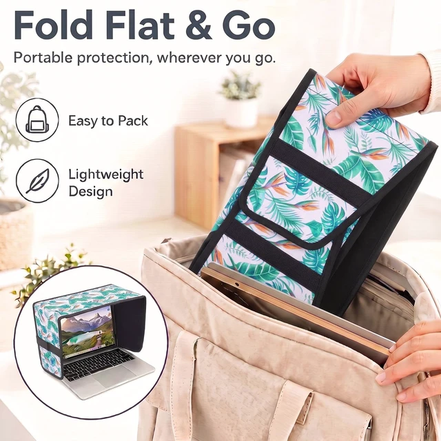 Alt view image 7 of 7 - Laptop Shade 15-16 Inch Monstera Leaf Foldable Sun Visor Blocks Glare, Protect Screen for Outdoor Work, Lightweight Anti-glare Hood, Portable Laptop Block