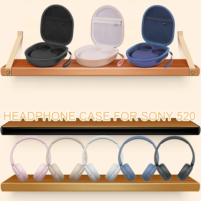 Alt view image 2 of 7 - Hard Headphone Case for Sony WH-CH520 / JBL Tune Live 670NC, Gold Protective Carring Storage Case for Over-Ear Headphones, with Handle Strap & Mesh Pocket