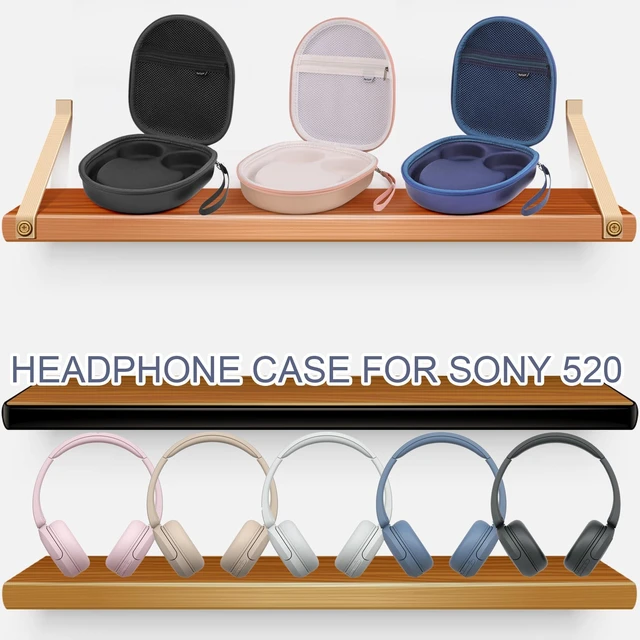 Alt view image 2 of 7 - Hard Headphone Case for Sony WH-CH520 / JBL Tune Live 670NC, Black Protective Carring Storage Case for Over-Ear Headphones, with Handle Strap & Mesh Pocket