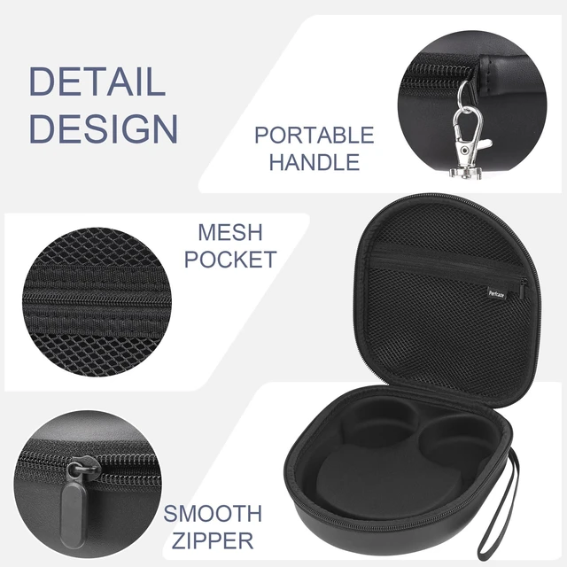 Alt view image 5 of 7 - Hard Headphone Case for Sony WH-CH520 / JBL Tune Live 670NC, Black Protective Carring Storage Case for Over-Ear Headphones, with Handle Strap & Mesh Pocket