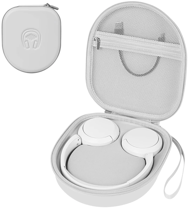 Main image of Hard Headphone Case for Sony WH-CH520 / JBL Tune Live 670NC, Grey Protective Carring Storage Case for Over-Ear Headphones, with Handle Strap & Mesh Pocket