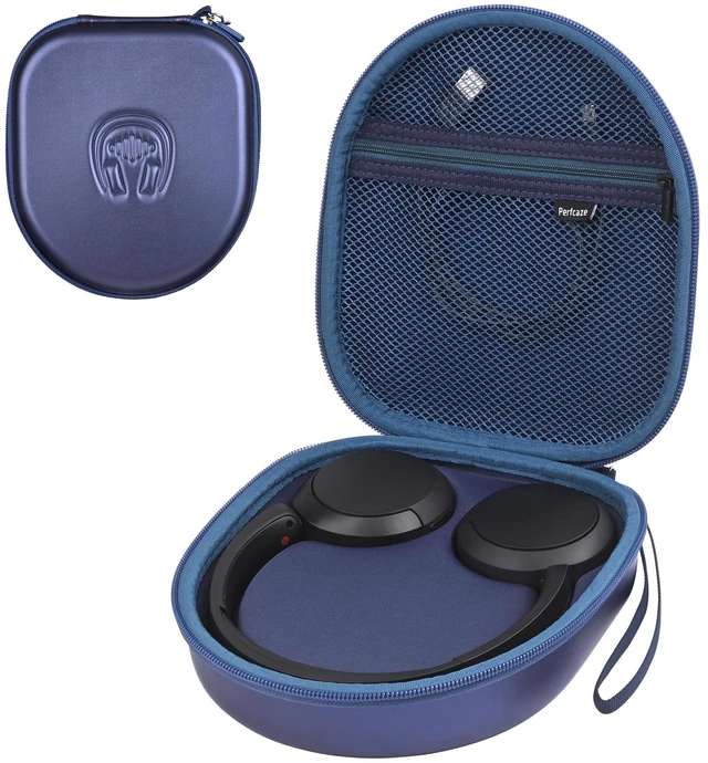 Main image of Hard Headphone Case for Sony WH-CH520 / JBL Tune Live 670NC, Blue Protective Carring Storage Case for Over-Ear Headphones, with Handle Strap & Mesh Pocket